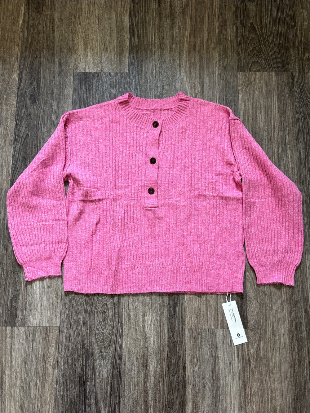 PINK Victoria's Secret Pink Henley Ribbed Sweater